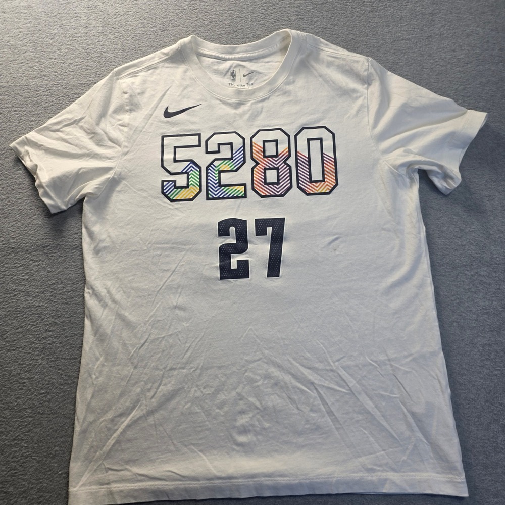 Denver Nuggets Jamal Murray 27 Nike 5280 City Edition Shirt Mens Large White NBA